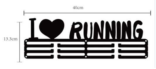 I LOVE RUNNING Medal Hanger (Metal)