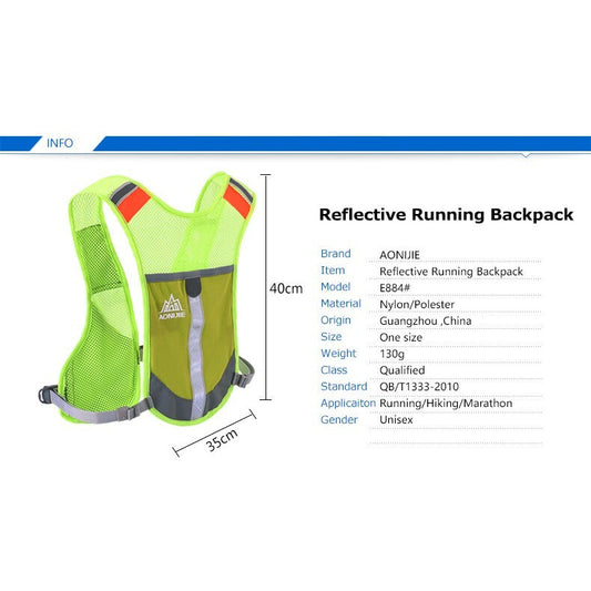 AONIJIE Reflective Running Vest Hydration Backpack - ROSE