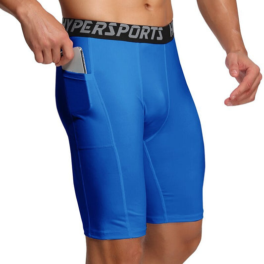 MEN'S High Elastic Compression Running Shorts - BLUE