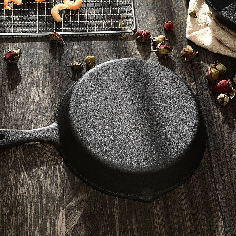 Happiness CAST IRON SET - 3 pans with 2 glass lids - Pre Seasoned