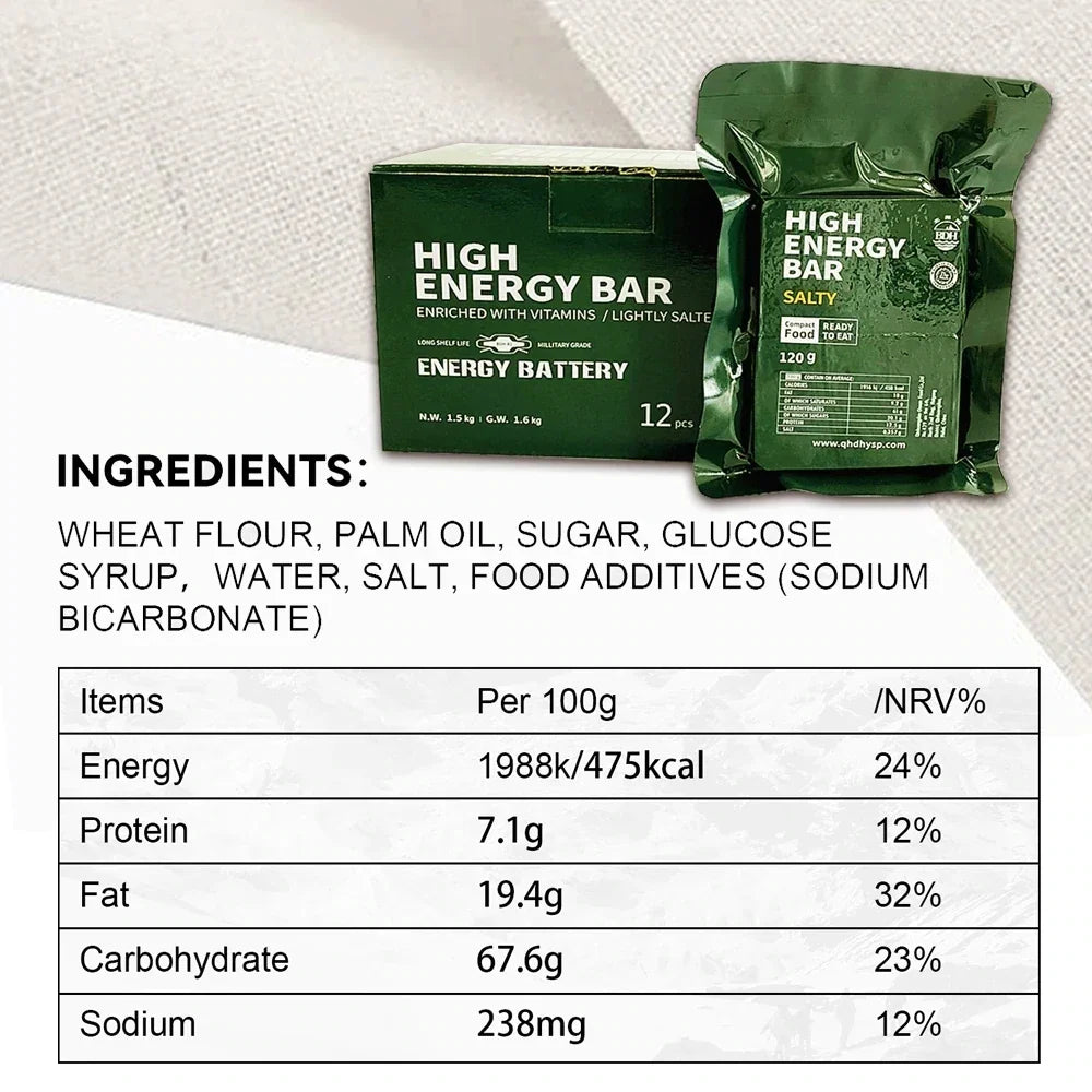 High Energy Bar 120g - Exp. Date  April 2045 - SALTY