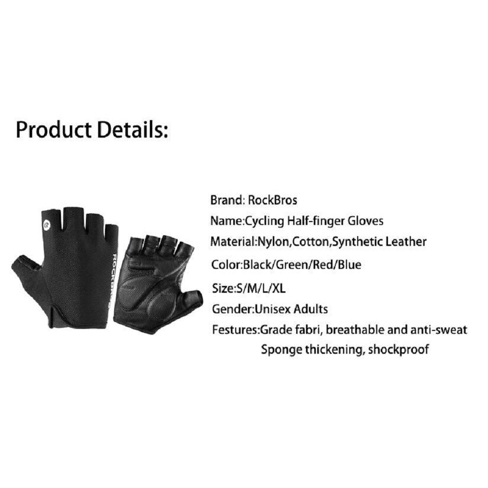 Rockbros - CYCLING Half-finger GLOVES (breathable)
