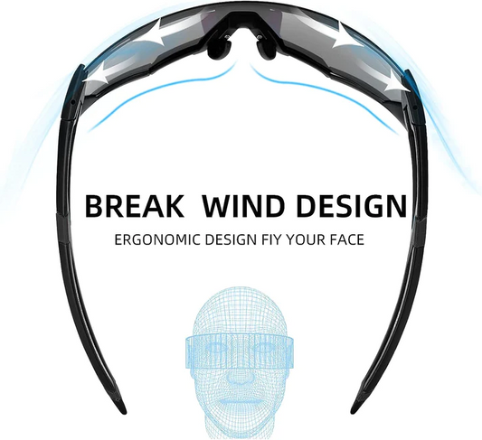 ROCKBROS UV400 Photochromic Cycling Sports Glasses - BLACK