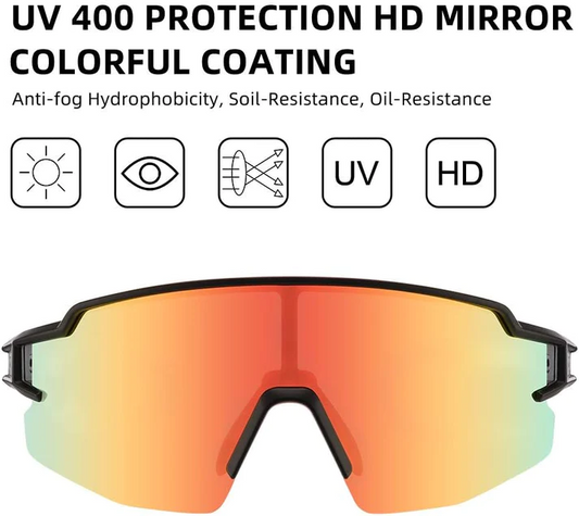 ROCKBROS 22g Ultralight Polarized Cycling Glasses - BLACK YELLOW