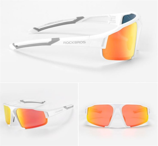 ROCKBROS UV400 Outdoor Cycling Polarized Sports Glasses - PEARL WHITE