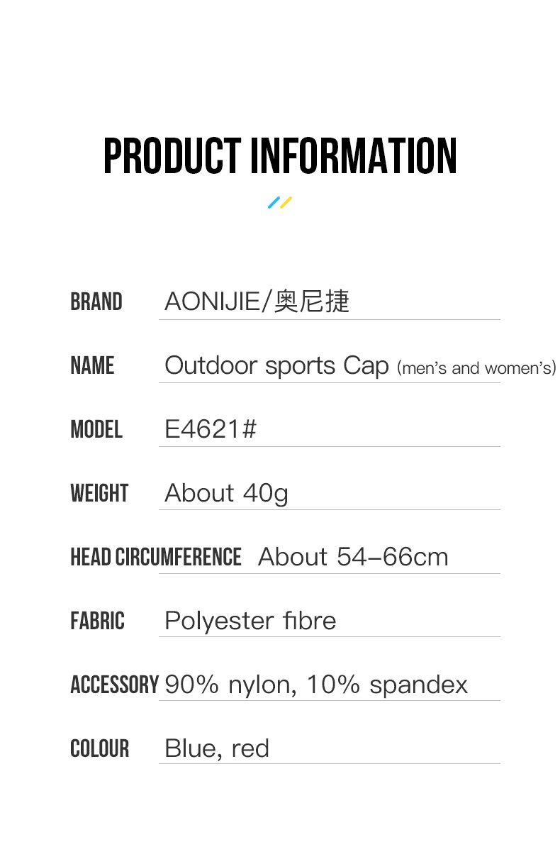 AONIJIE E4621 Outdoor Sports Lightweight Cap - BLUE