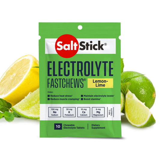 SaltStick Electrolyte Fastchews (Lemon Lime) - Packet of 10 Chewable Tablets