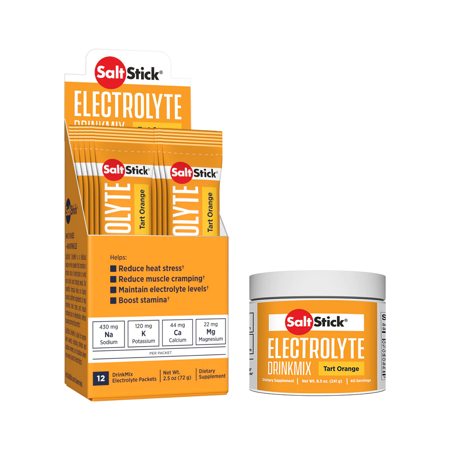 SaltStick Electrolyte DrinkMix (Tart Orange) - Single Serve Stick Pack