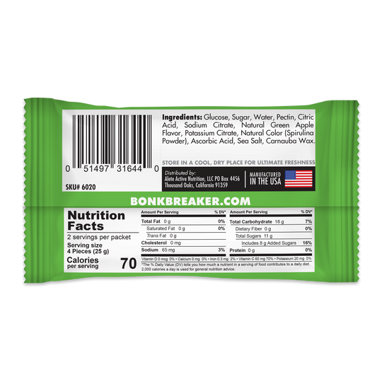BonkBreaker Energy Chews (Green Apple) - 1 PACK