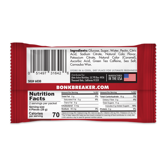 BonkBreaker Energy Chews (Cola w/ Caffeine) - 1 PACK