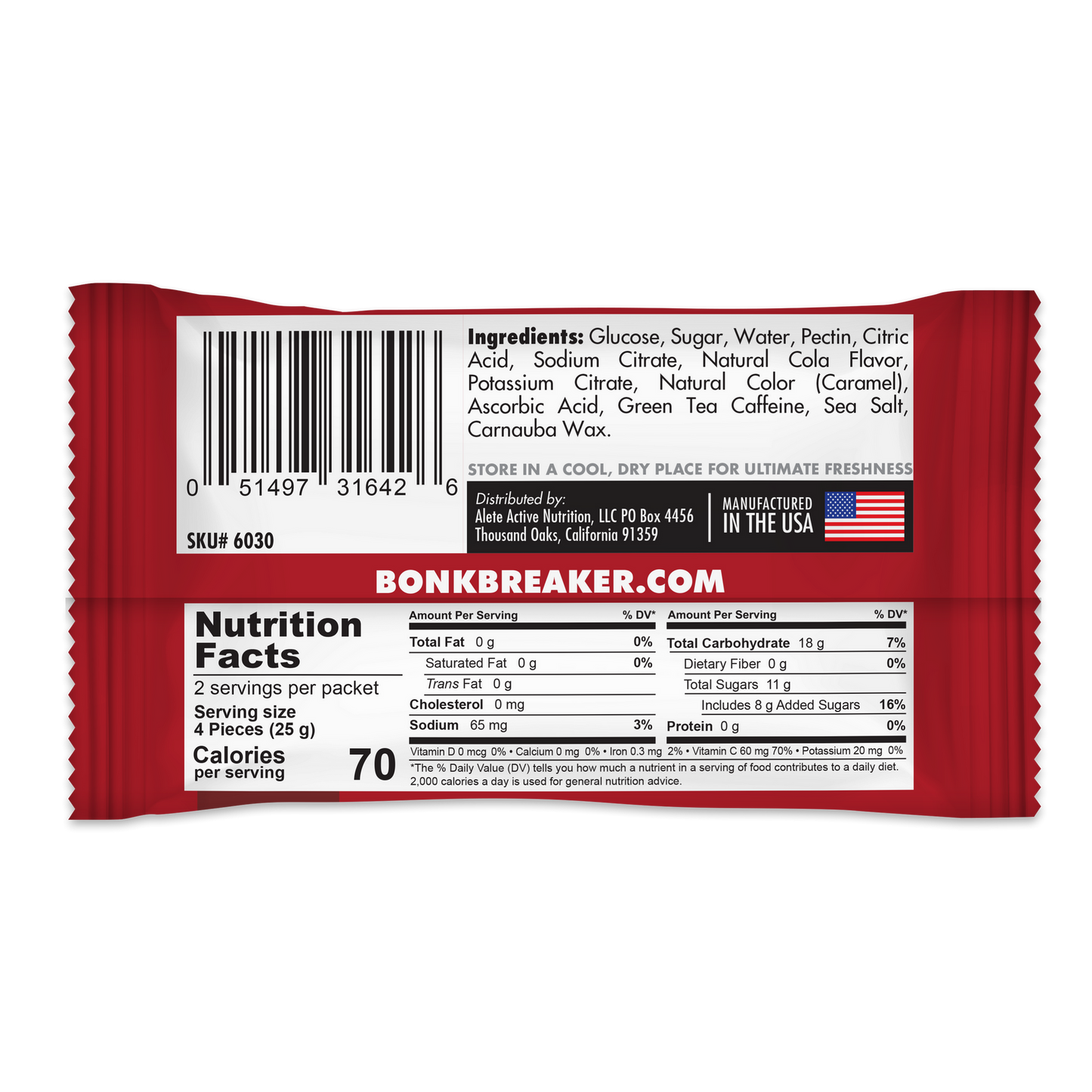 Bonk Breaker Energy Chews - Cola w/ Caffeine - 1 pack
