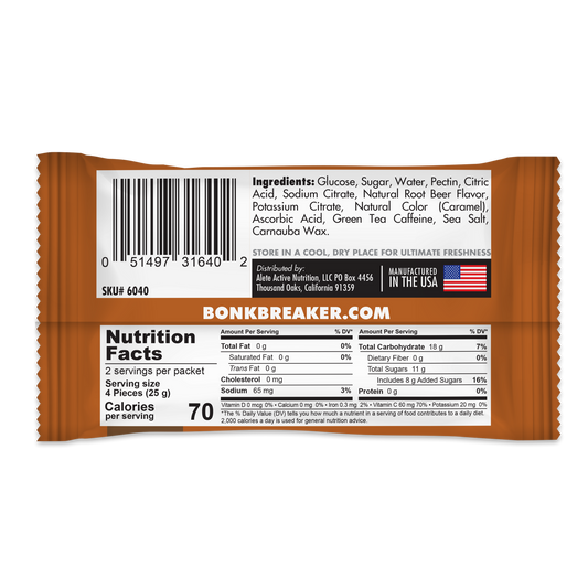 BonkBreaker Energy Chews (Root Beer w/ Caffeine) - 1 PACK