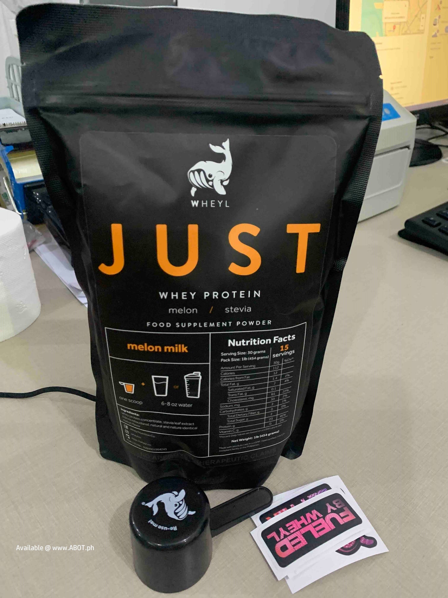 JUST Whey Protein (by wheyl nutrition) Melon Milk (454g) ziplock pack w/ free scooper
