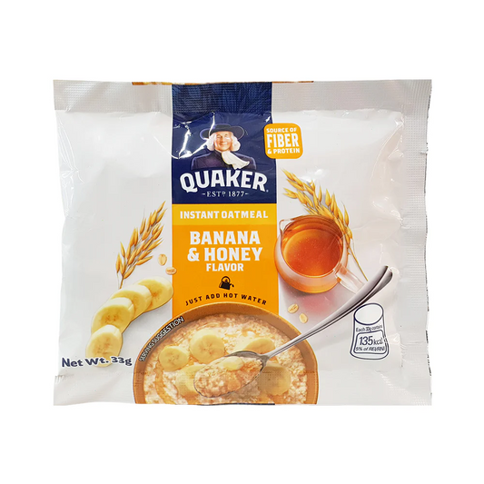 1 CASE - Quaker Banana & Honey Flavored Oats (33g x 12) 10 Boxes