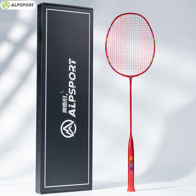 ALP SPORT 1pc - ALP BBQ2.0 8U Super Light Titanium Alloy 100% Full Carbon Fiber Badminton Racket 24-30Lbs