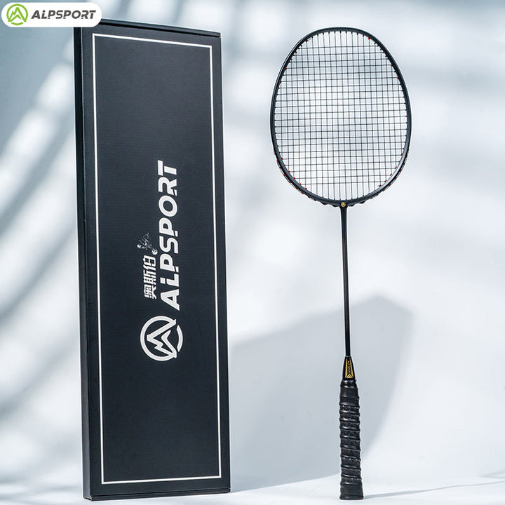 ALP SPORT 1pc BLACK XHP - ALP XHP 6U G4 Carbon Fiber Badminton Racket Flexible & Lightweight With Grips Full Carbon Rackets