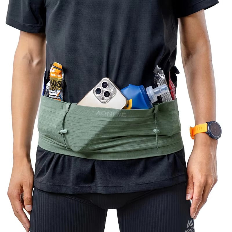 Aonijie Sports Waist bag with Bib Number Holder W8116- GREEN