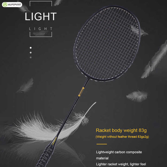 ALP SPORT 1pc - ALP ZJ 4U 100% Carbon Fiber Super Light 28Lbs Professional Badminton Racket