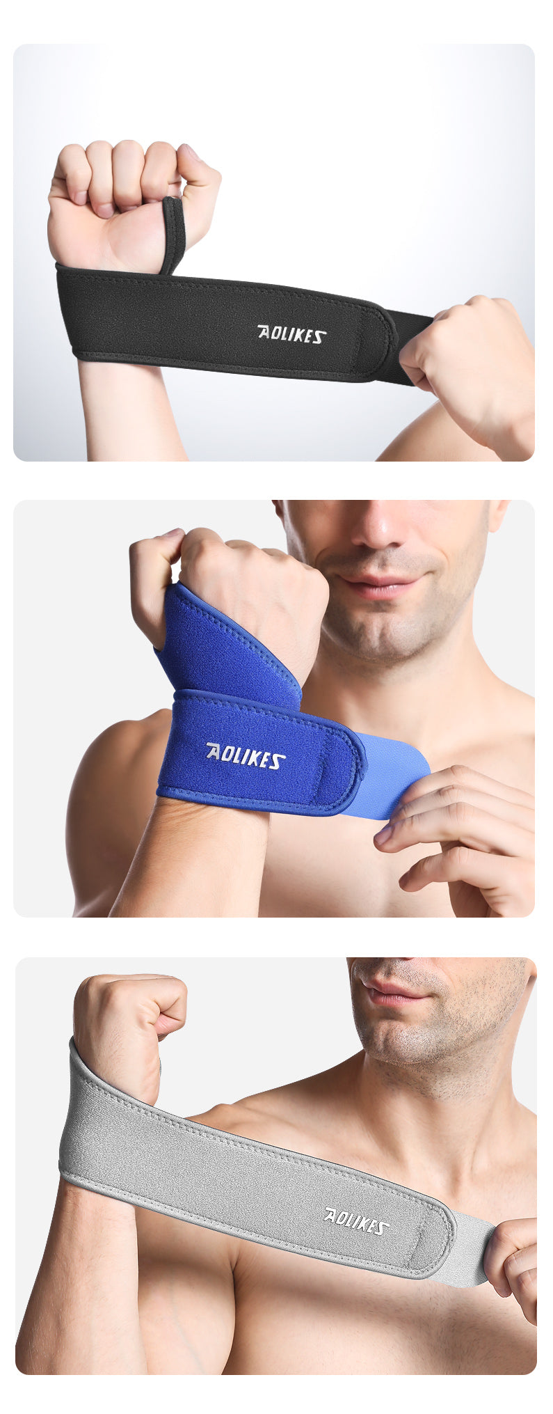 Aolikes C-7937 Adjustable Compression Wrist Band with Thumb Support for Adult