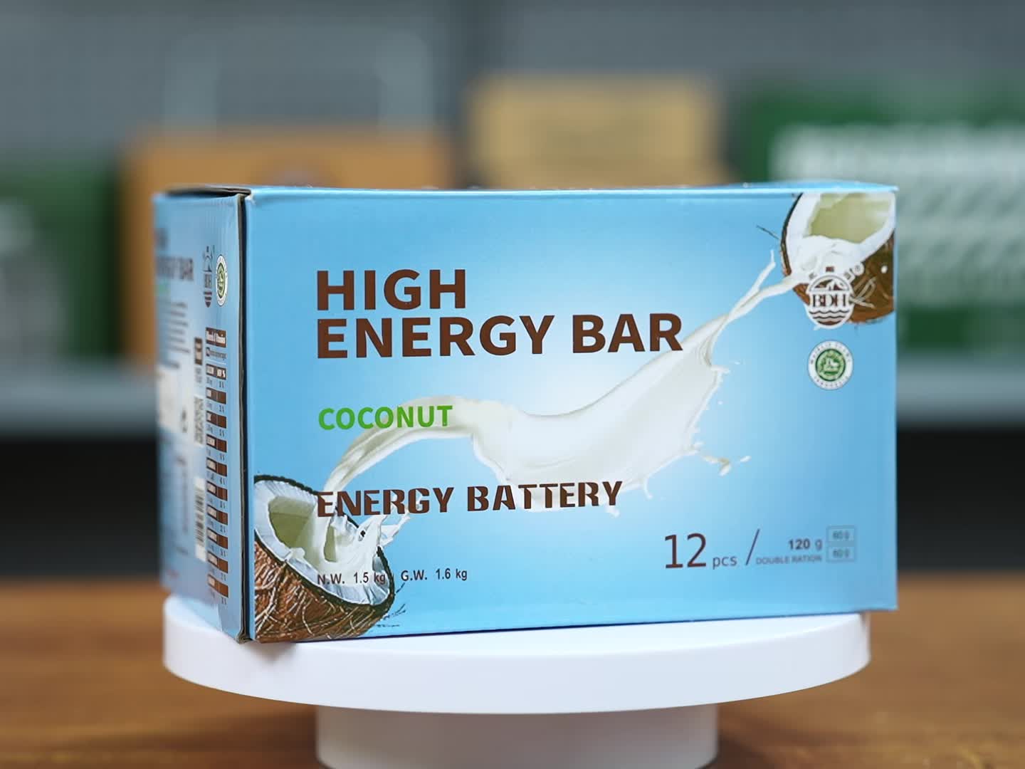 1 CASE - COCONUT High Energy Bar - 9 Boxes x 12 pcs - Exp. Date 2044