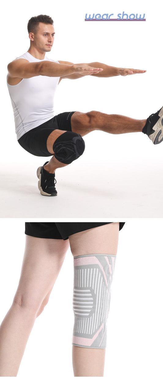 Aolikes 7730 Shock Absorption Sports Knitted Knee Pads - BLACK