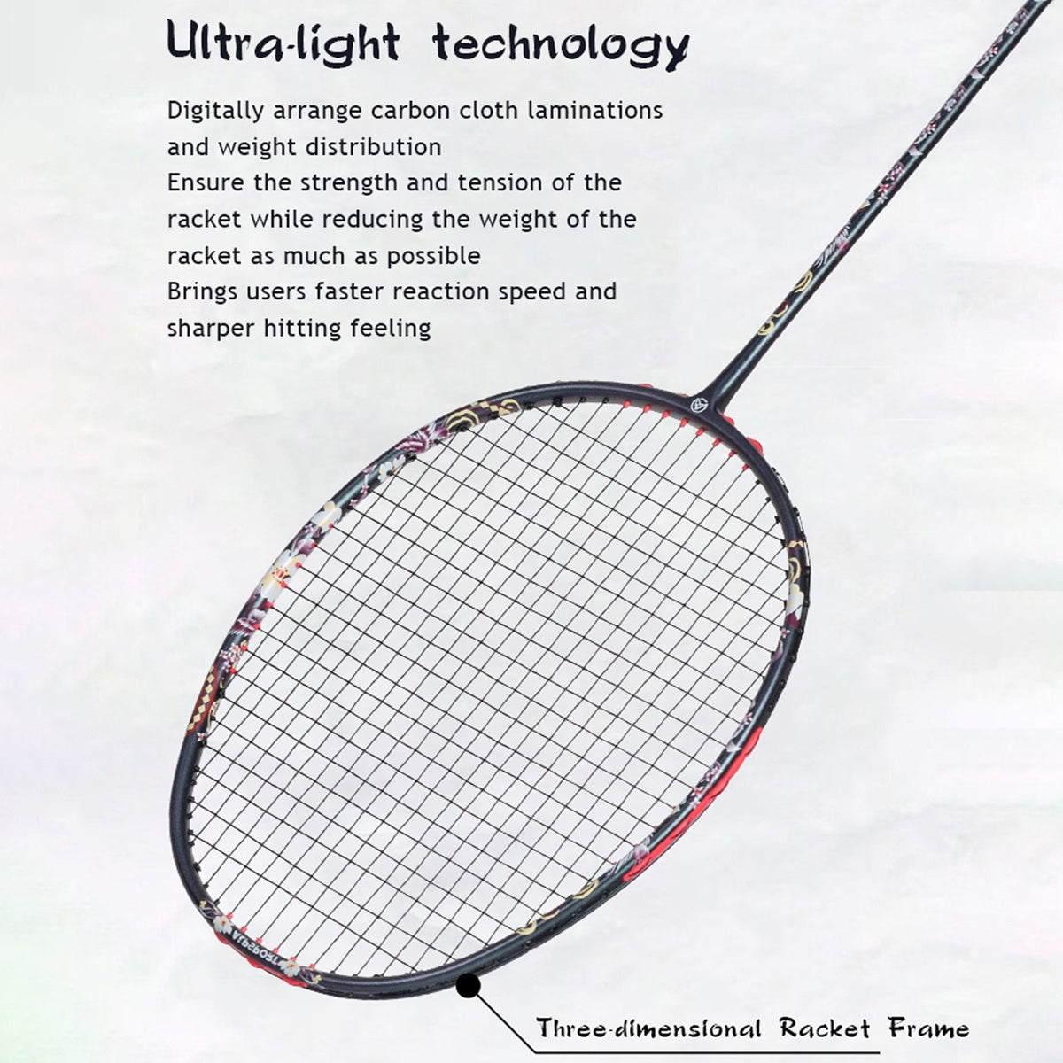 ALP SPORT 1pc HQ Full Carbon Fiber Badminton Racket 6U G5