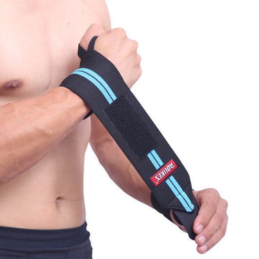 Aolikes C-1538 Universal Cotton Wrist Wraps With Thumb Loops Braces For Powerlifting - BLUE