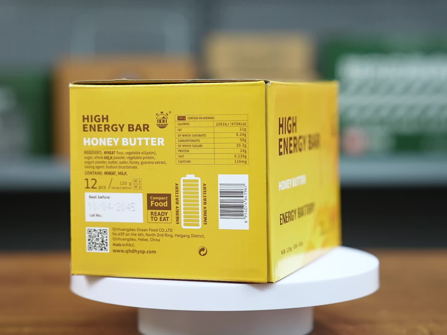 1 CASE - HONEY BUTTER High Energy Bar - 9 Boxes x 12 pcs - Exp. Date 2044