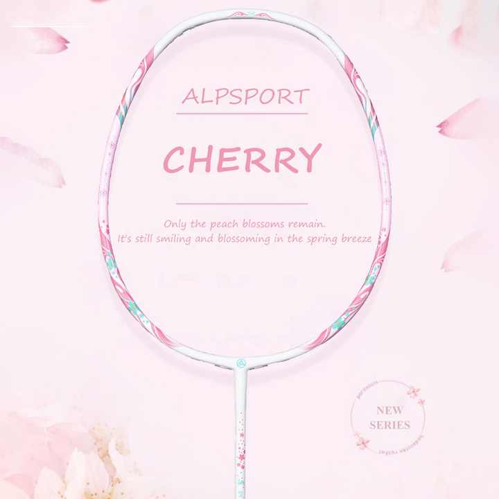 ALP SPORT TXCF 1pc 4U BADMINTON RACKET - ALP Cherry Carbon Fiber Pink & Purple Goddess Model