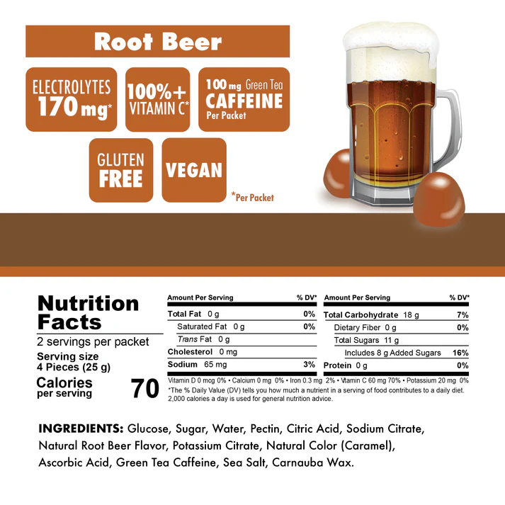 Bonk Breaker Energy Chews - Root Beer w/ Caffeine - 1 pack