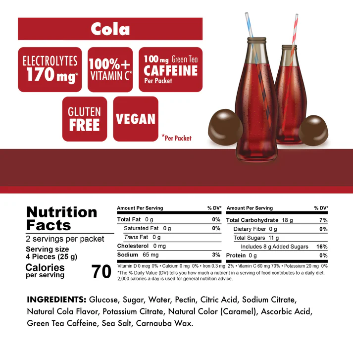 Bonk Breaker Energy Chews - Cola w/ Caffeine - 1 pack
