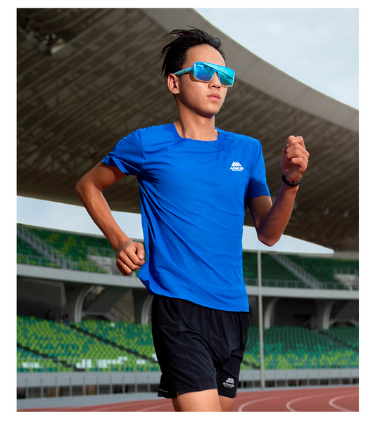Aonijie FM5191 Men's Breathable RUNNING T-SHIRT - BLUE XL