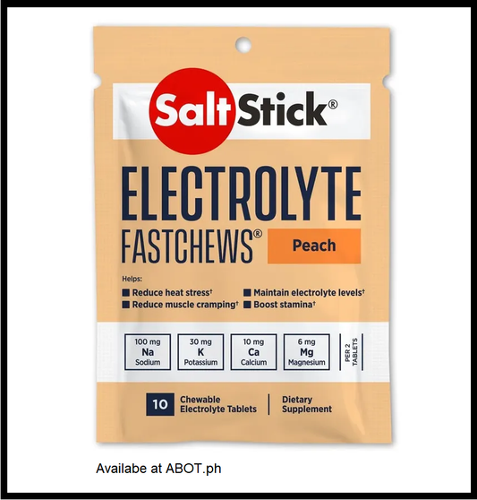 SaltStick Electrolyte FastChews (Peach) - Packet of 10 Chewable Tablets