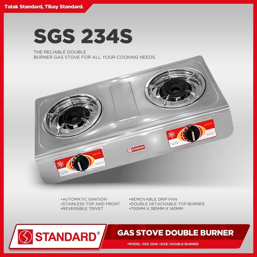 STANDARD Gas Stove Double Burner LPG - BURNER ONLY - SGS 234S