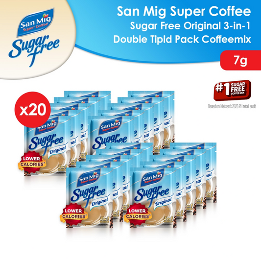 1 CASE SAN MIG Super Coffee Original Sugar Free (15 PACKS of 7g x 20sachet)