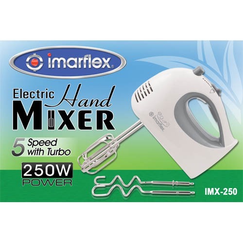 IMARFLEX Electric Hand Mixer IMX-250 (5 SPEEDS) - WHITE