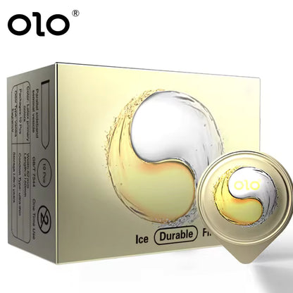 OLO FIRE AND ICE OIL DELAY CONDOM (10PCS) - Round Packaging