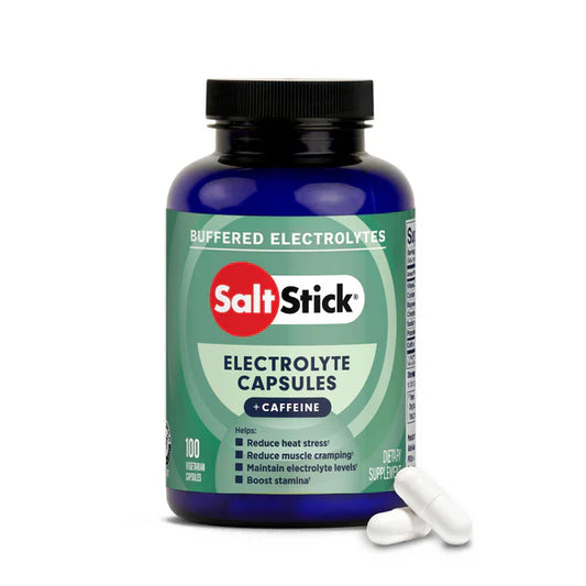 BOTTLE 100ct - SaltStick Race Ready Electrolyte Caps Plus + Caffeine - buffered electrolyte salts