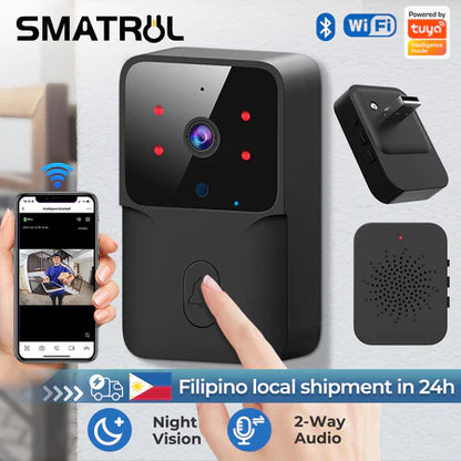 SMATRUL TUYA Wireless Intelligent  High-Definition Camera Wi-Fi Doorbell  (Outdoor) - Black1 / 1