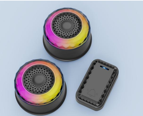SMATRUL Wireless Door Bell [1 BUTTON - 2 RECEIVERS] - Black