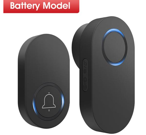 SMATRUL Wireless Doorbell BATTERY MODEL [1 BUTTON - 1 RECEIVER] - Black