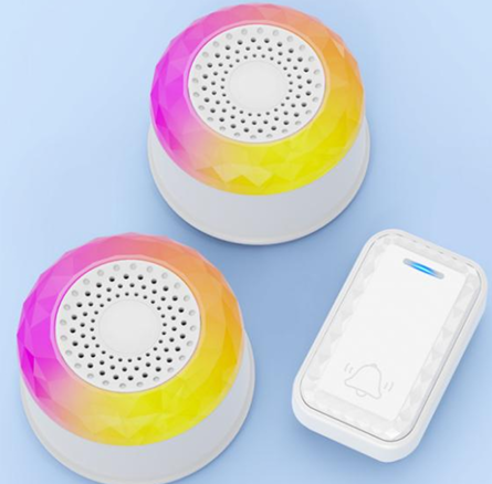 SMATRUL Wireless Door Bell [1 BUTTON - 2 RECEIVERS] - White