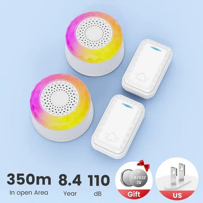 SMATRUL Wireless Door Bell [2 BUTTONS - 2 RECEIVERS] - White