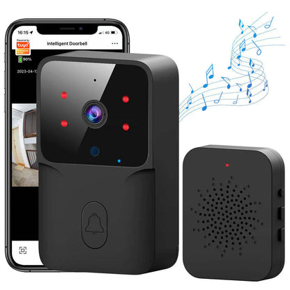 SMATRUL TUYA Wireless Intelligent  High-Definition Camera Wi-Fi Doorbell  (Outdoor) - Black 1/2