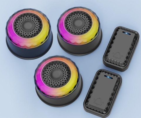 SMATRUL Wireless Door Bell [2 BUTTONS - 3 RECEIVERS] - Black