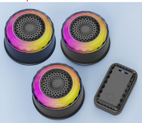 SMATRUL Wireless Door Bell [1 BUTTON - 3 RECEIVERS] - Black