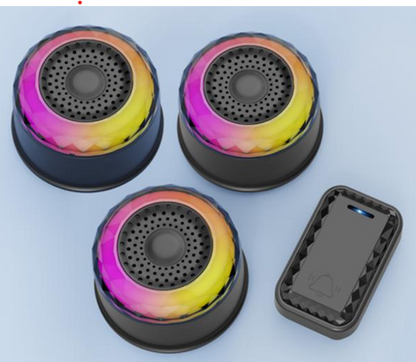 SMATRUL Wireless Door Bell [1 BUTTON - 3 RECEIVERS] - Black