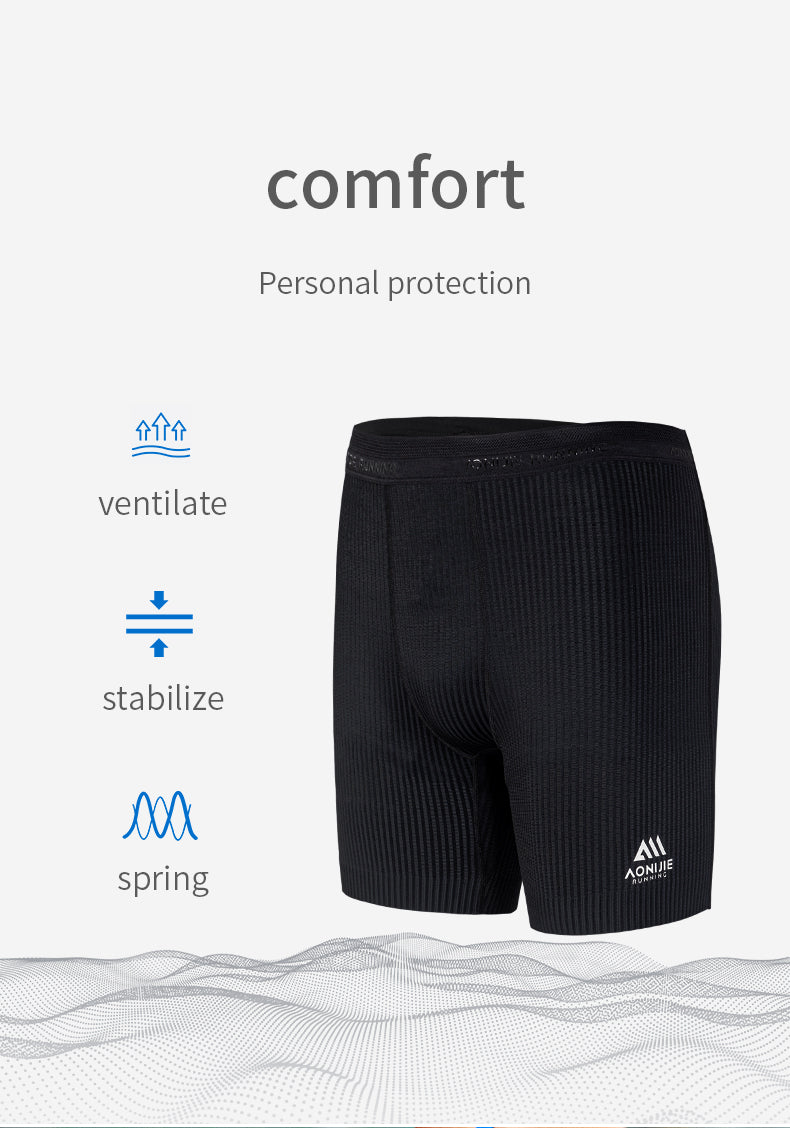 Aonijie FM5182 Running Tight Compression Men's Short - BLACK