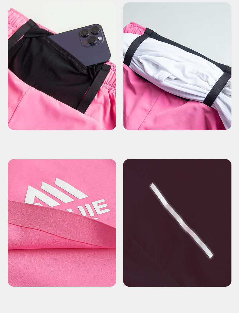 Aonijie FW6199 Quick-drying Outdoor Running Shorts - PINK