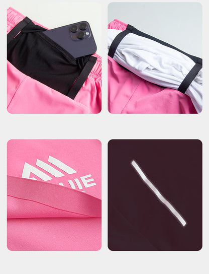 Aonijie FW6199 Quick-drying Outdoor Running Shorts - PINK